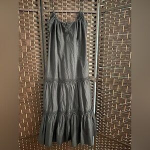 United Colors Of Benetton Black Tiered Maxi Dress Resort Wear, Size Medium.
